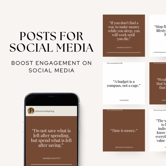 Money financial freedom quotes Canva templates displayed in minimalist Instagram quote cards
